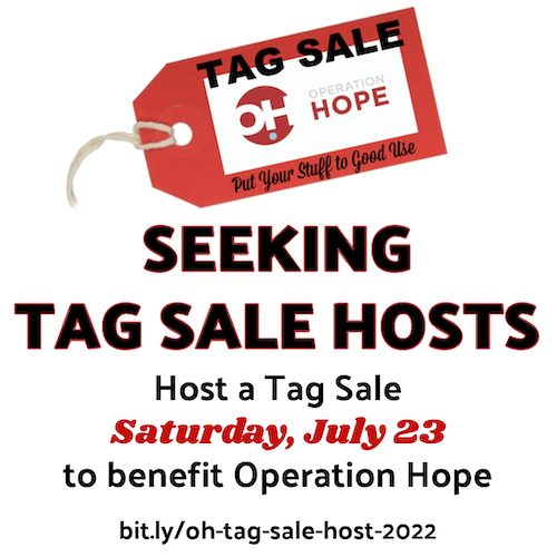 Looking to declutter? Host a Tag Sale to benefit Operation Hope!