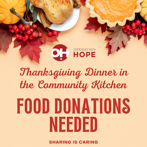 Food Donations for Thanksgiving Community Meal Needed