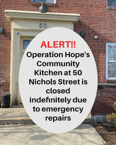 Community Kitchen Closed Due to Emergency Repairs