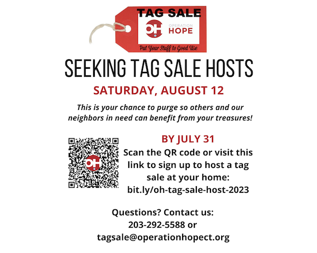 Seeking Hosts for Aug 12 Tag Sale