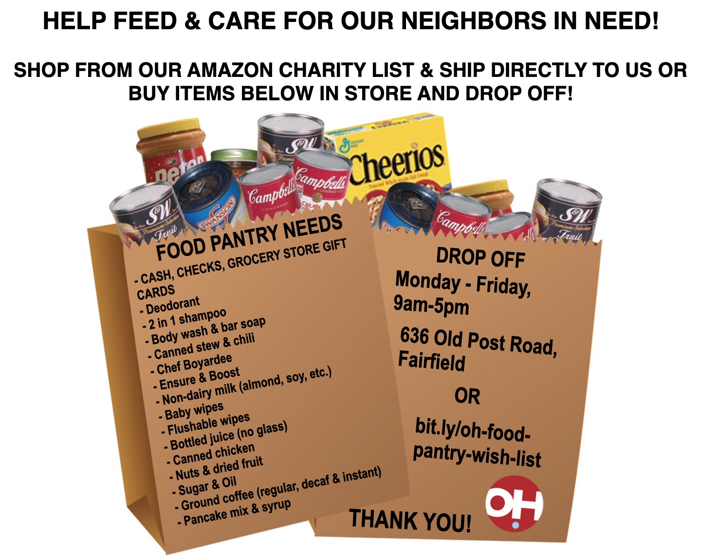 Help Us Fill Our Pantry Shelves Operation Hope of Fairfield