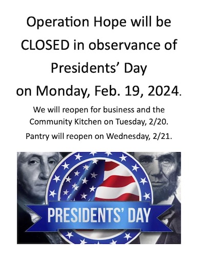 Presidents’ Day Closure