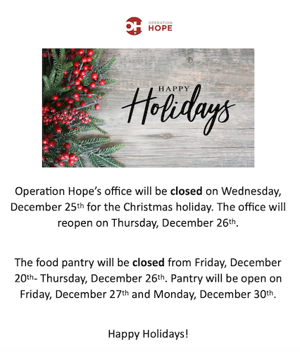 Christmas Closures