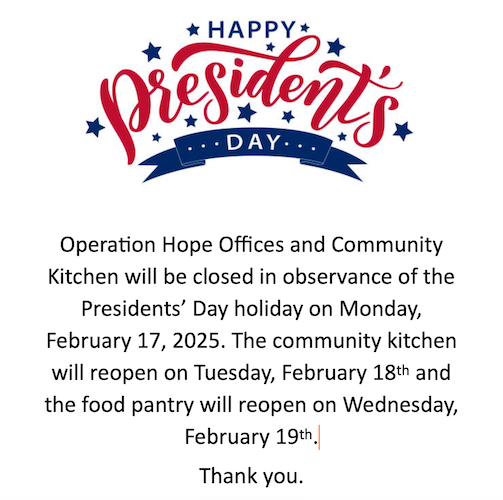 Presidents’ Day Closure