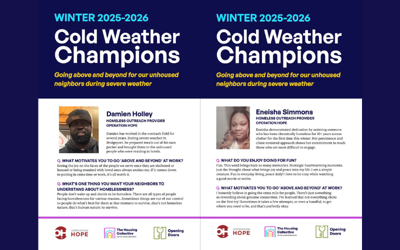 Operation Hope Outreach Team Members Recognized for Cold Weather Efforts